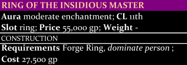 Ring of the Insidious Master